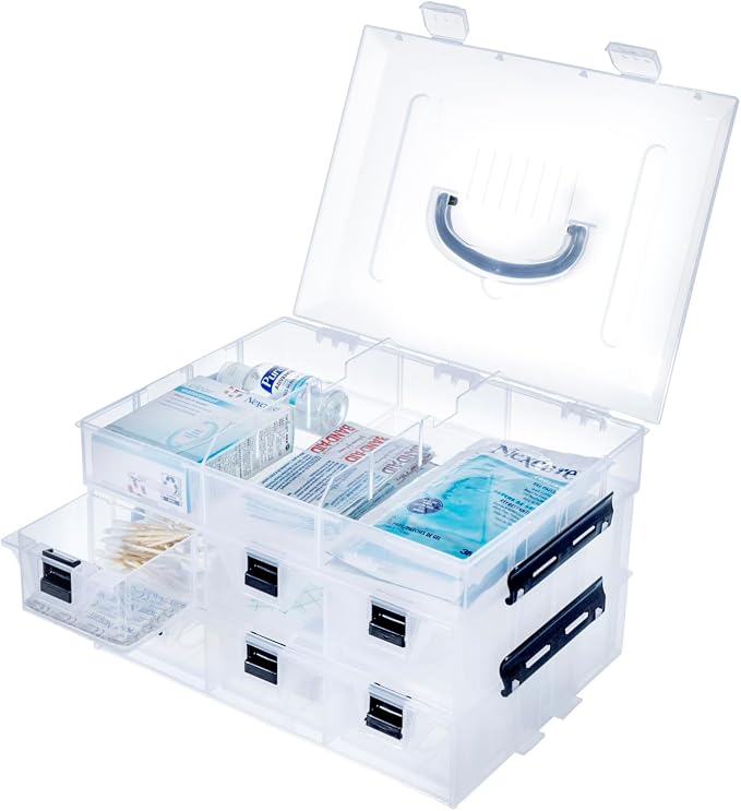 MyGift 11 Inch Clear Plastic Storage Box Container, Arts and Crafts Sewing - Image 6
