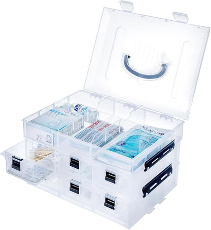 MyGift 11 Inch Clear Plastic Storage Box Container, Arts and Crafts Sewing - Image 6