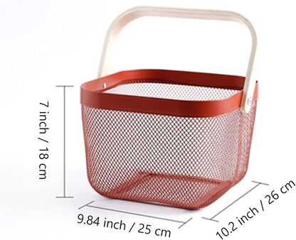 AJIODA Metal Mesh Steel Basket, Storage Organizer Basket Multi-functional - Image 4