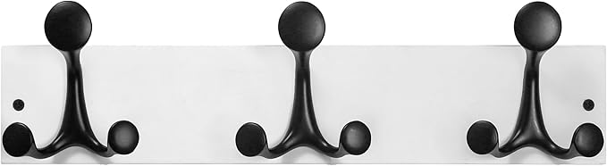 SKOLOO 17-Inch White Wood Coat Rack Wall Mount by SKOLOO
