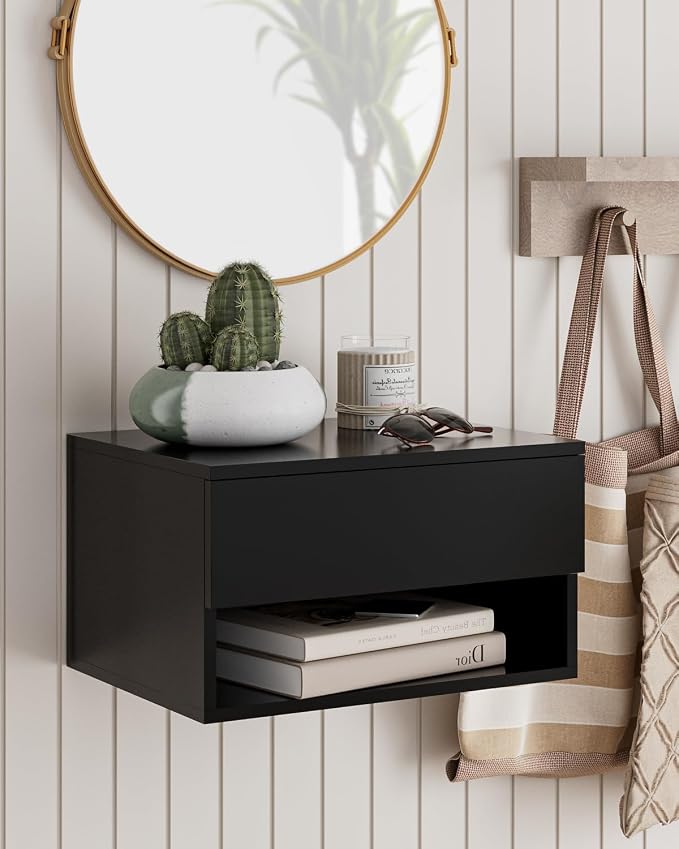 Floating Nightstand, Small Modern Floating Nightstand by Aienvey