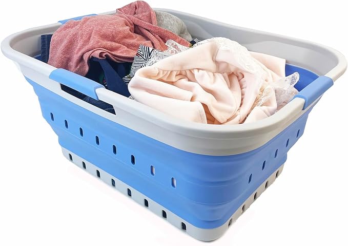 SAMMART 42L Collapsible Plastic Laundry Basket by SAMMART