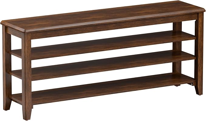 Taitiy Shoe Rack Bench with Rubberwood Flat Top and 3 Adjustable Shelves – by Taitiy