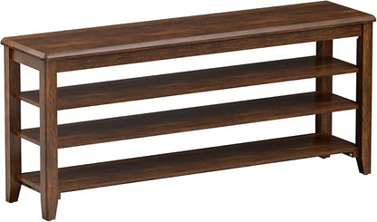 Taitiy Shoe Rack Bench with Rubberwood Flat Top and 3 Adjustable Shelves – by Taitiy