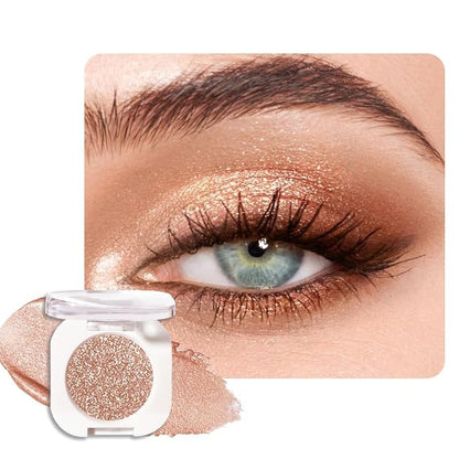 Light Brown Single Glitter Eyeshadow Makeup, Neutral Powde Eye Shadow by HHLTOH