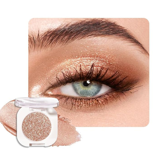 Light Brown Single Glitter Eyeshadow Makeup, Neutral Powde Eye Shadow by HHLTOH