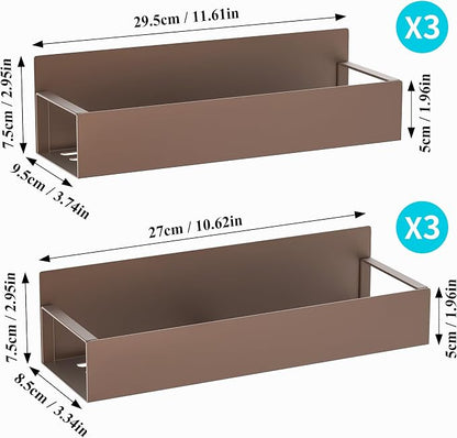 Metal Magnetic Spice Rack for Refrigerator Bronze, 6 Pack | Magnetic Shelves - Image 7