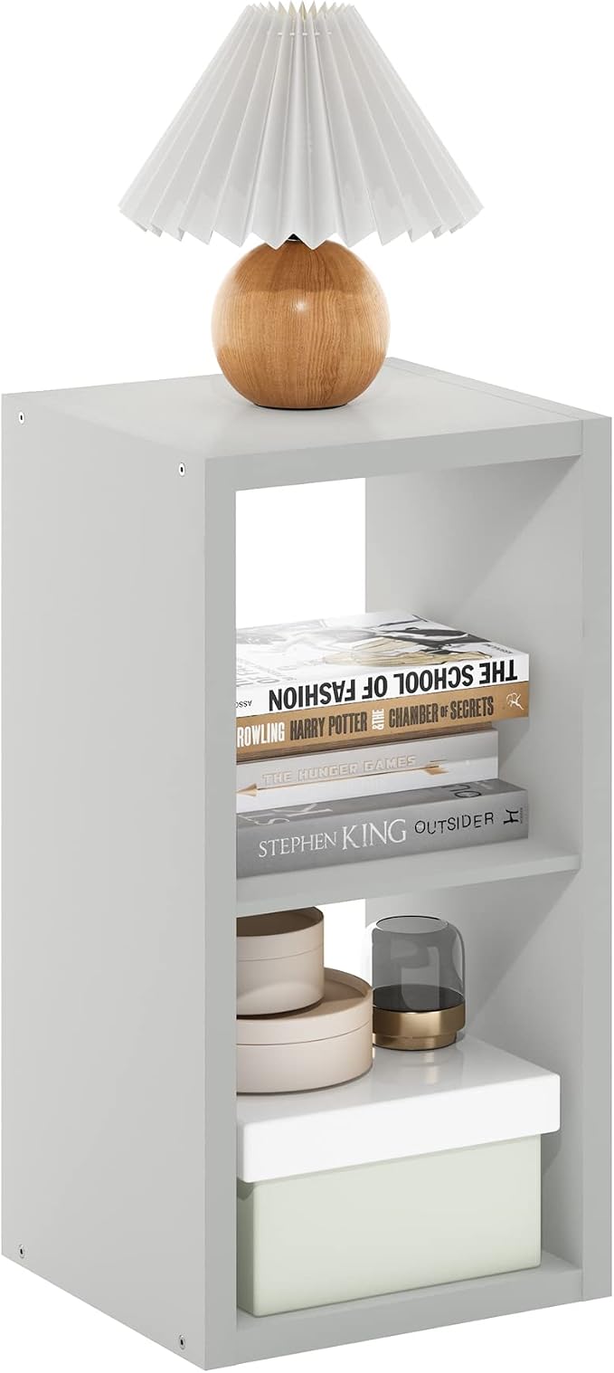 Furinno Cubicle Open Back Decorative Cube Storage Organizer, Light Grey | 14.6" by Furinno-FitsYourSpaceFitsYourBudget