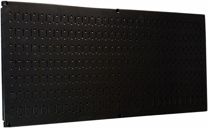 Wall Control Pegboard 16in x 32in Horizontal Black Metal Pegboard Tool Board by Wall+Control