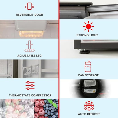 roomwell E-Star 3.3 Cu Ft Mini Fridge without Freezer - Image 3