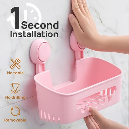 LEVERLOC Shower Caddy Suction Cup 2 Pack, Shower Organizer Removable Bathroom - Image 2