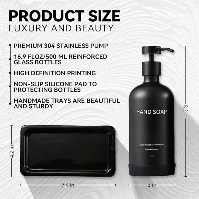 Glass Kitchen Soap Dispenser Set - Image 2