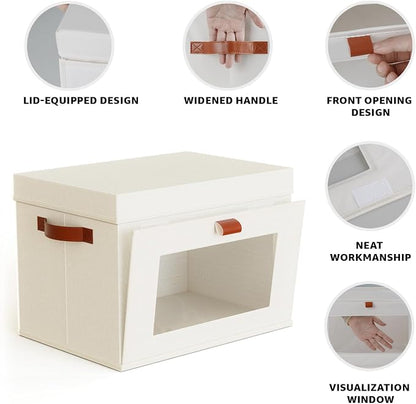 2-Pack Large Storage Bins with Lids, Stackable&Collapsible Closet Storage Bins - Image 4