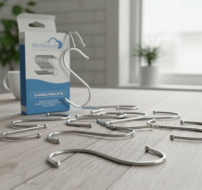 WHITECLOUDZ Stainless Steel S Hooks, heavy-duty, Closet Hooks, - Image 9