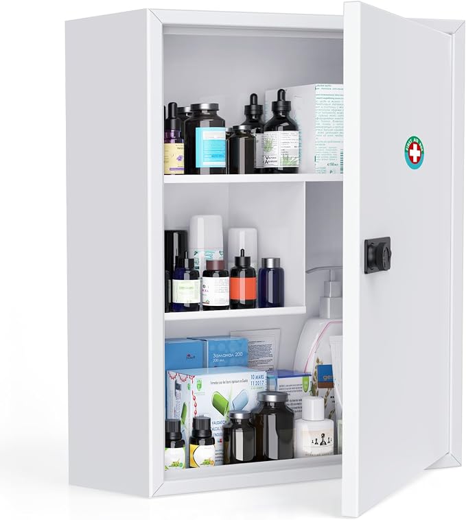 Uniclife Locking Medicine Cabinet, Medication Lock Cabinet by UnicLife
