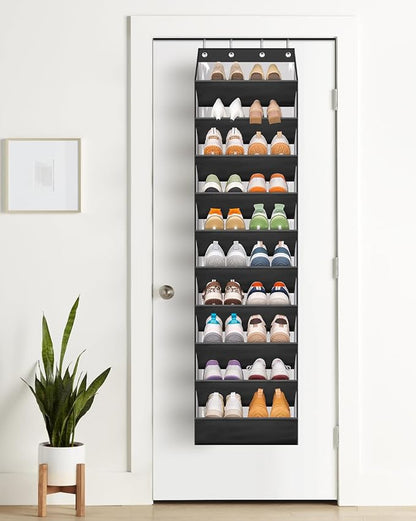 AOODA 10 Tier Clear Over the Door Shoe Organizer Storage, Deep Pockets Large - Image 5