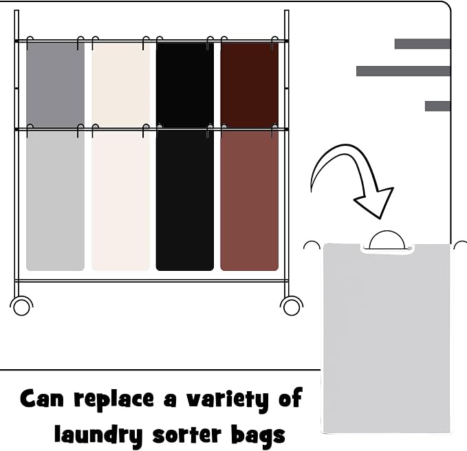 Bonuci 4 Pcs Laundry Sorter Replacement Bags Hamper Cart Removable Replacement - Image 4