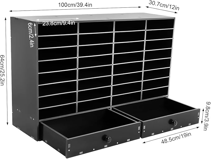 Adjustable Literature Organizer, 32 Compartments Mail Sorter Organizer - Image 4