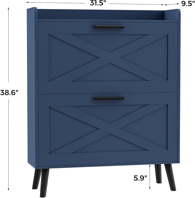 Homleke Farmhouse Shoe Storage Cabinet - Image 2