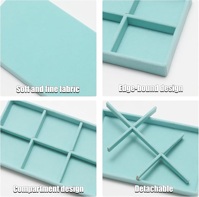 Velvet Jewelry Trays for Drawers, Earring Necklace Bracelet Holder Organizer - Image 3