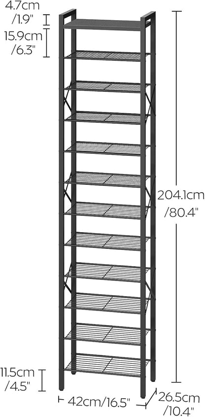 YATINEY 12-Tier Narrow Shoe Rack, Tall Shoe Rack - Image 3