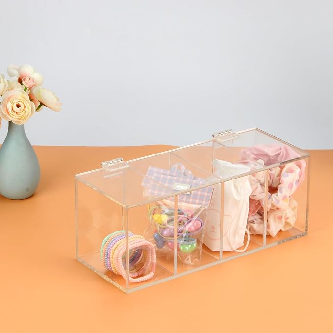 Hair Accessories Organizer for Girl, Acrylic Hair Tie Organizer Scrunchie Holder - Image 5