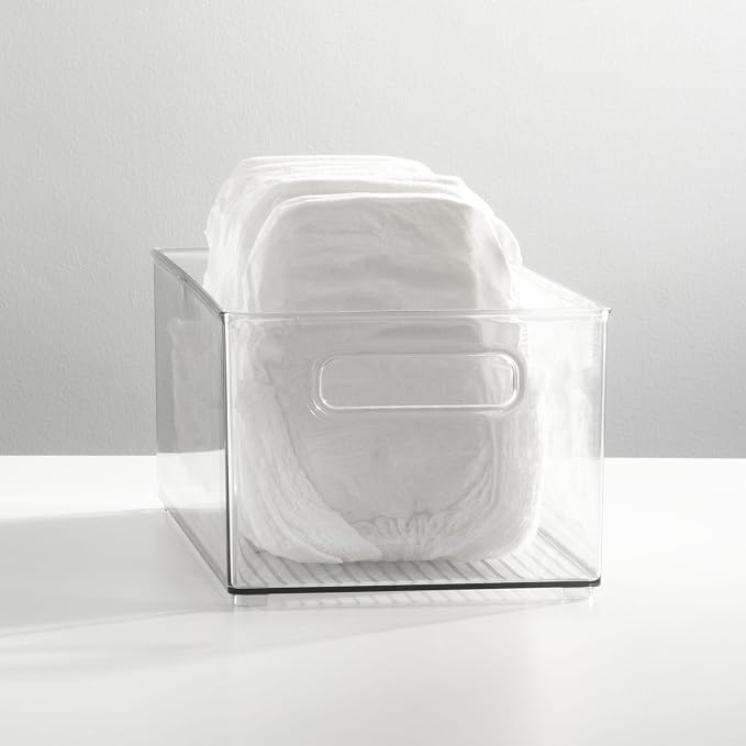 mDesign Plastic Deep Bin Organizer Caddy Container w/ Handles - Image 2