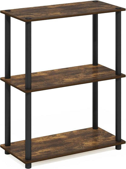 Furinno Turn-N-Tube Storage Shelves, 3-Tier Book Shelf, Corner Shelf, Toolless - Image 8