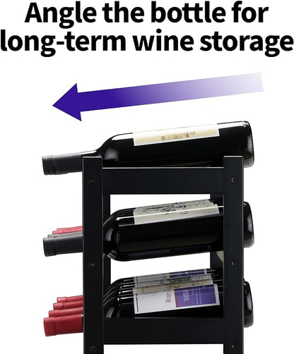 VASMIA Bamboo Wine Rack, Sturdy and Durable Wine Storage Cabinet Shelf - Image 5