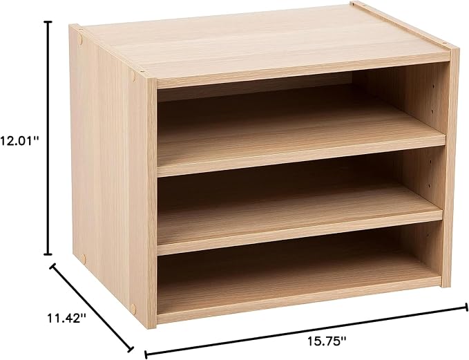 IRIS USA 3-Shelves Modular Wood Stackable Storage Box, Easy Assembly, - Image 3
