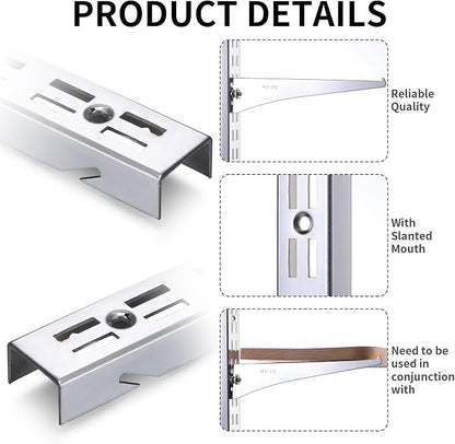 6 Pcs 47.5 Inches Shelf Rails Bracket Track Upright Closet System Hardware - Image 4