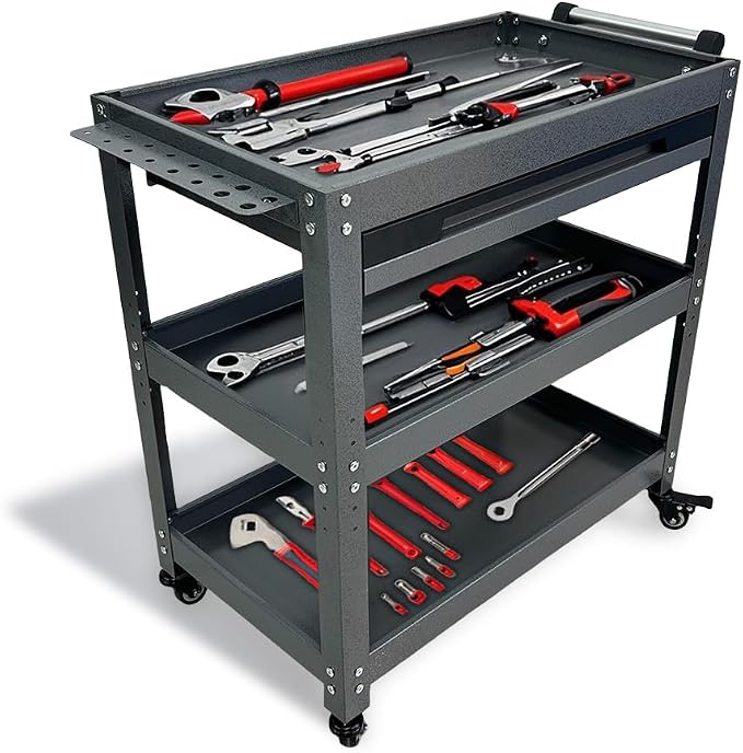 Metal 3 Tier Rolling Tool Cart - Image 5