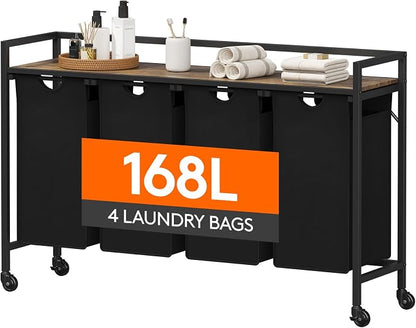 Lifewit Laundry Hamper 4 Section, 168L Pull out Laundry Clothes Basket Organizer by Lifewit