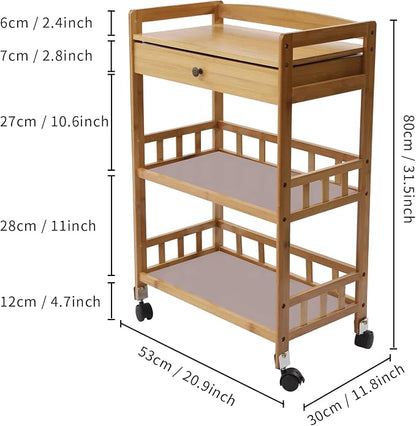 3 Tier Bamboo Storage Cart - Image 6