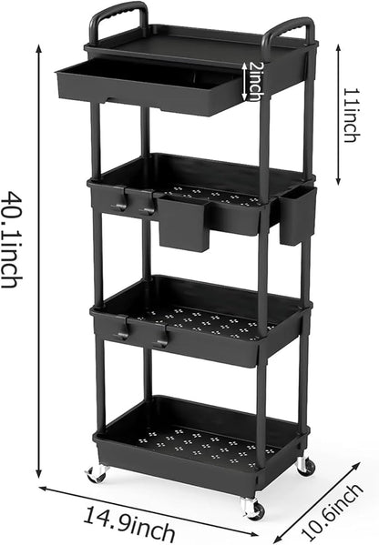 4 Tier Rolling Utility Cart - Image 2
