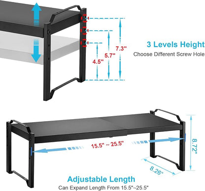 1 Pack Expandable Cabinet Countertop Shelves, Stackable Shelves Organizers - Image 2