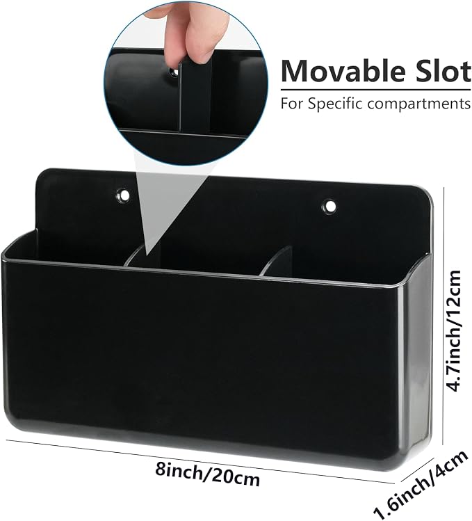 3 Slot Remote Control Holder Wall TV Remote Holder Self Adhesive Marker Holder - Image 2