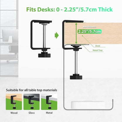 KEEGH 16" Under Desk Cable Management Tray, No Drill Clamp Mount, Extra Large - Image 7