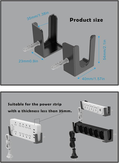 Power Strip Wall Mount Holder, Under Desk Power Strip Holder, Punch Free Socket - Image 2