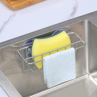 Sink Caddy Sponge Holder for Kitchen Sink Dish Cloth Hanger 2 Suspension Options - Image 3