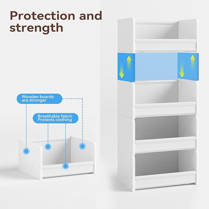 FOUCSSOMEI Closet Organizers and Storage, Stackable Closet Organizer, Wooden - Image 5
