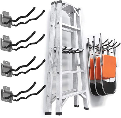 TORACK Garage Hooks Tool Organizer, 4 Pack Heavy Duty Steel 12" Wave Hooks by TORACK