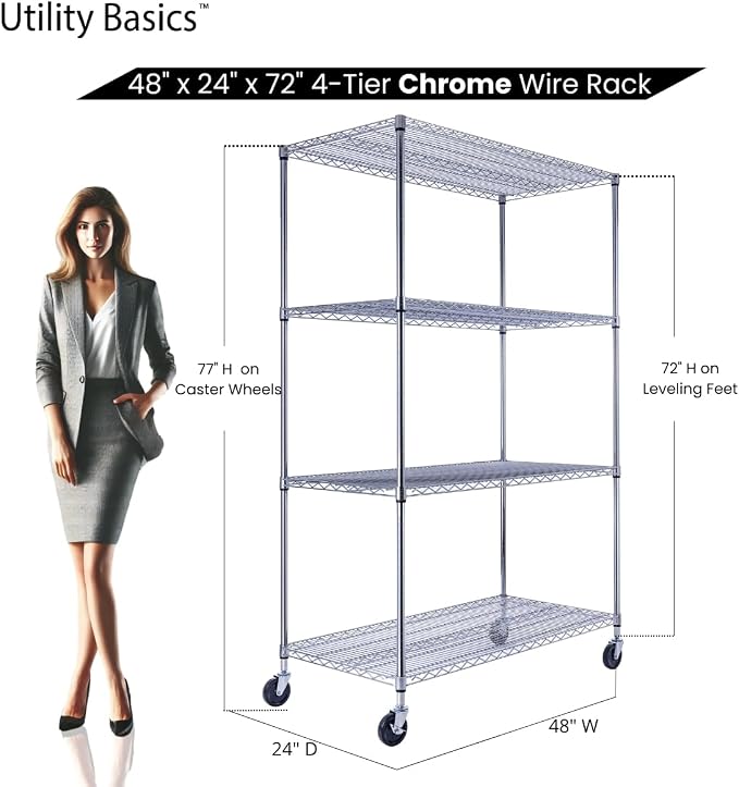 NSF Commercial 4-Tier Wire Shelving - Image 2