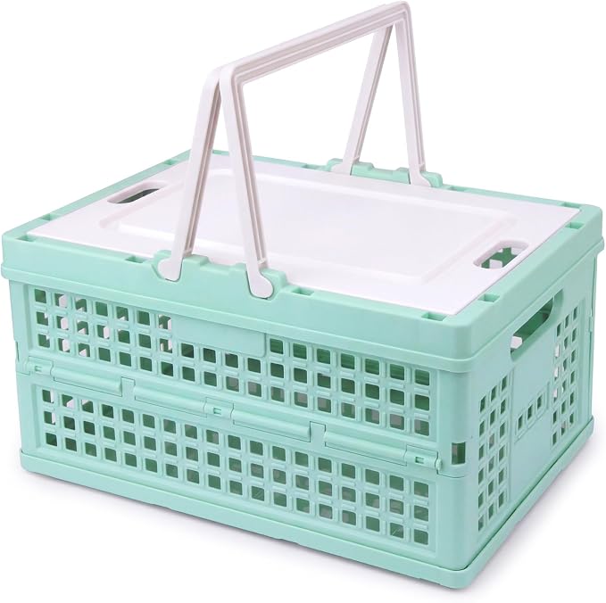 Collapsible Storage Crate, Foldable Plastic Basket by Vivikivi