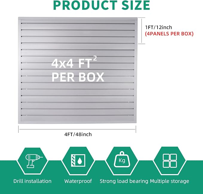 Slat Wall Paneling Garage Slat Wall Storage Systems, Slatwall Panels 4x4 ft - Image 4