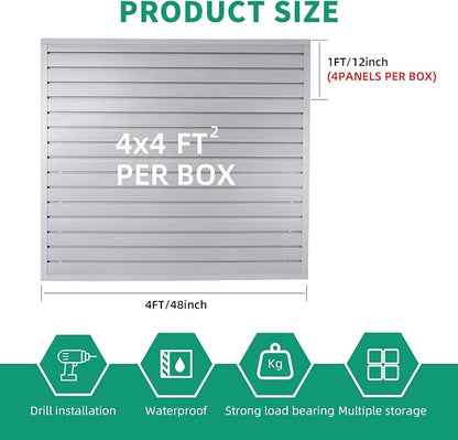 Slat Wall Paneling Garage Slat Wall Storage Systems, Slatwall Panels 4x4 ft - Image 4