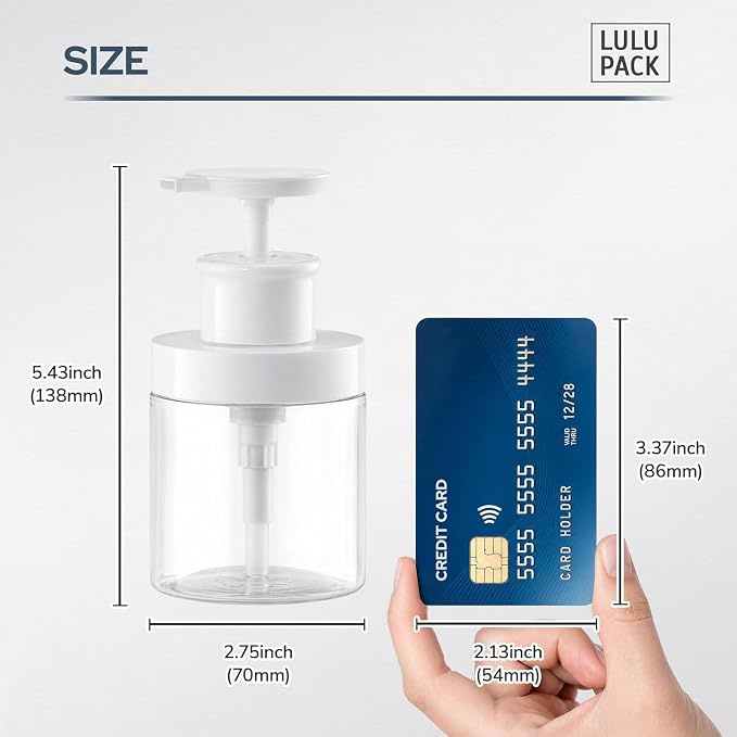 Lulupack Pump Bottle Dispenser for Soap - 8 oz Plastic Empty Container for - Image 2