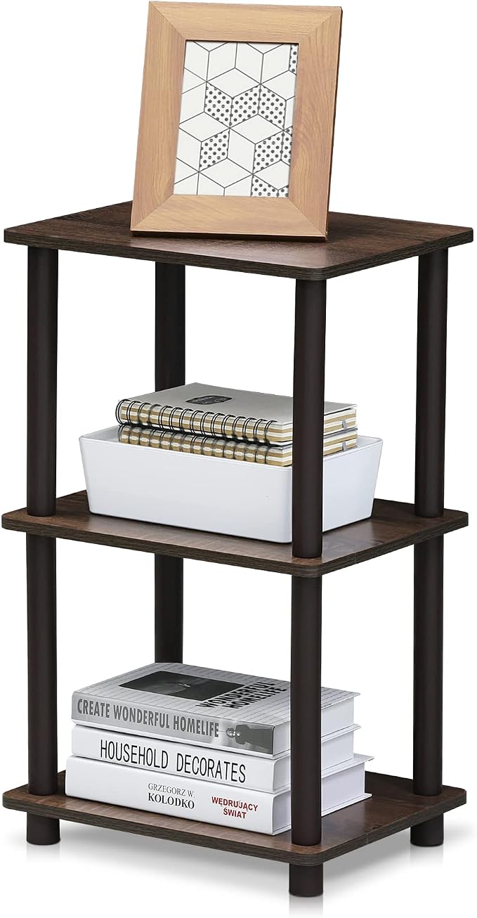 FURINNO Turn-N-Tube 2 Space Shelf, Walnut/Brown by Furinno-FitsYourSpaceFitsYourBudget