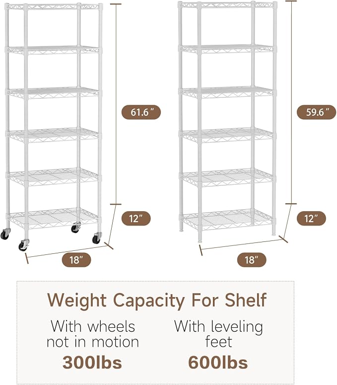 Golpart Small Shelves Storage Wire Metal Adjustable Shelf Unit - Image 3