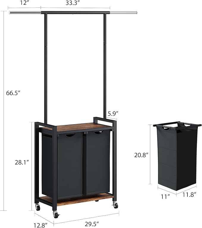 GarveeHome Rolling Laundry Cart - Image 6
